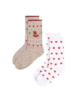 Jenny Fairy Jenny Fairy 2er-Set hohe Damensocken 4WB-004-AW23 (2-pack) Bunt