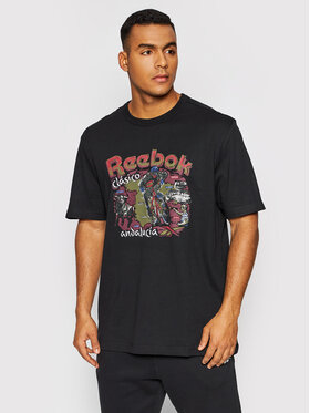 Reebok Reebok T-Shirt Destination HB1194 Czarny Oversize