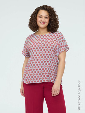 Fiorella Rubino Fiorella Rubino Bluzka 2048T002445N0R4 Bordowy Boxy Fit