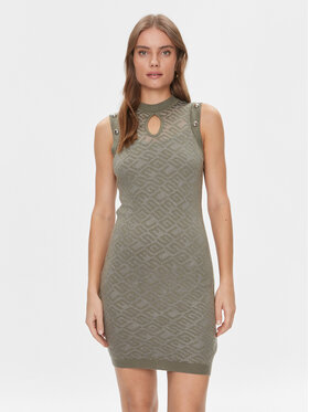 Guess Guess Трикотажна сукня Chelsea W4RK44 Z3C90 Хакі Slim Fit