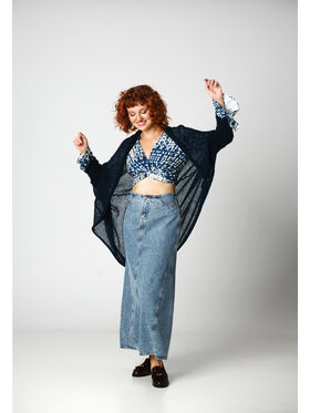 YOU by Tokarska YOU by Tokarska Kardigan Kamila alpaka Granatowy Regular Fit