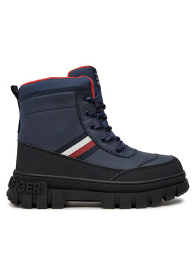 Tommy Hilfiger Tommy Hilfiger Trapery Stripes Fur Boot T3X5-33713-1487 S Granatowy