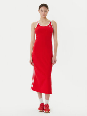 adidas adidas Hétköznapi ruha adicolor 3-Stripes JD4620 Piros Slim Fit