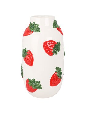 MIAhome MIAhome Wazon ceramiczny dolomitowy AGRUMI truskawki Biały