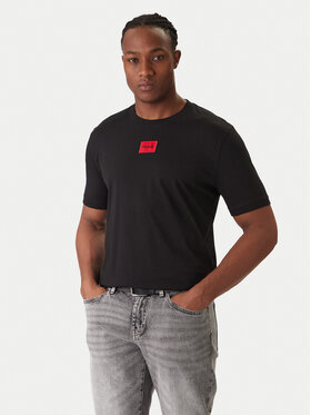 HUGO Hugo Tričko Diragolino212 50447978 Čierna Regular Fit