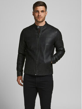 Jack&Jones Jack&Jones Ādas imitācijas jaka 12182461 Melns Regular Fit