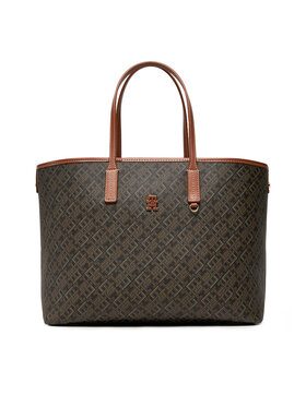 Tommy Hilfiger Tommy Hilfiger Kabelka Th Monoplay Leather Tote AW0AW17416 Čierna