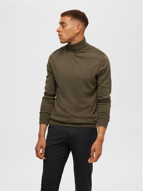 Selected Homme Selected Homme Pull à col roulé 16074684 Vert Regular Fit
