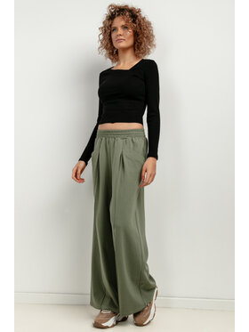 Tessita Tessita Spodnie dzianinowe T413/8/M Zielony Wide Leg