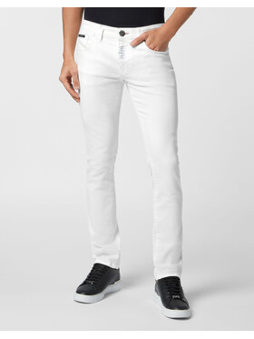 PHILIPP PLEIN PHILIPP PLEIN Džínsy 15607 Biela Slim Fit