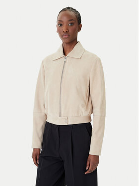 BOSS BOSS Geacă de piele Salene 50552203 Bej Regular Fit