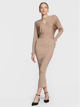 Calvin Klein Calvin Klein Sukienka dzianinowa K20K205112 Beżowy Slim Fit