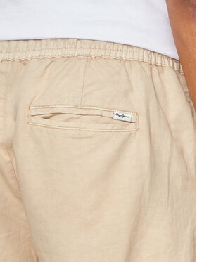 Pepe Jeans Kratke Hlače Iz Tkanine Relaxed Linen Smart Shorts PM801093 Bež Regular Fit