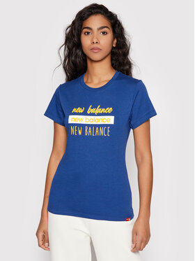 New Balance New Balance Marškinėliai Sprt WT21802 Mėlyna Athletic Fit