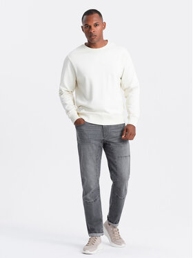 Ombre Ombre Jeansy OM-PADP-0161 Šedá Slim Fit