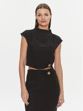 Guess Guess Bluse W4RP40 KAQL2 Schwarz Slim Fit