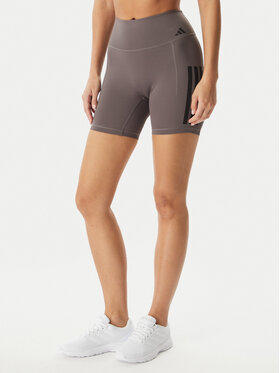 adidas adidas Sportiniai šortai Optime Workout 3-Stripes JZ1099 Pilka Slim Fit