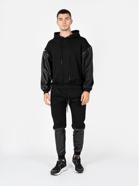 Les Hommes Les Hommes Kalhoty z materiálu LBJ4001700F Černá Slim Fit