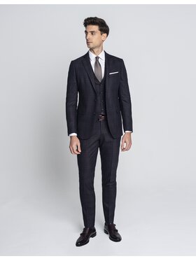 Borgio Borgio Spodnie garniturowe monreale Bordowy Slim Fit