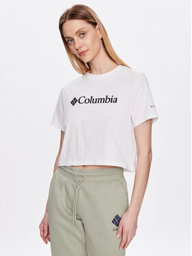 Columbia Columbia Marškinėliai North Casades 1930051 Balta Cropped Fit