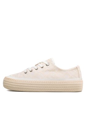 Tommy Hilfiger Tenis Superge Vulc Rope Monogram White Denim FW0FW07254 Bež