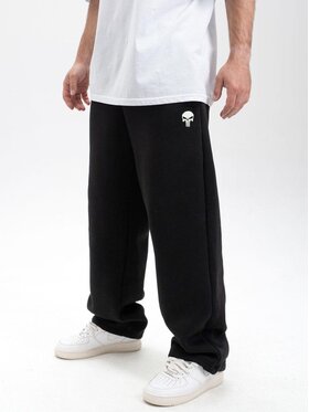 Marvel Marvel Spodnie dresowe Baggy Męskie Czarne Marvel Punisher Small Logo XL Czarny Baggy Fit