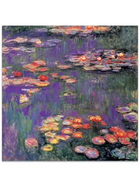 Artopweb Artopweb Dekoracja ścienna White Purple Water Lillies 9809 Kolorowy