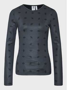 adidas adidas Bluză Allover Print HL9137 Negru Slim Fit