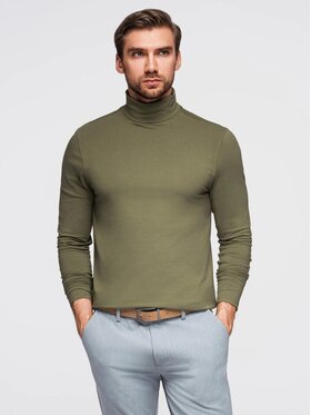 Ombre Ombre S dlouhým rukávem OM-LSCL-0130 Zelená Slim Fit