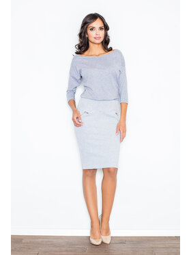 FIGL FIGL Sukienka codzienna M252 Szary Regular Fit