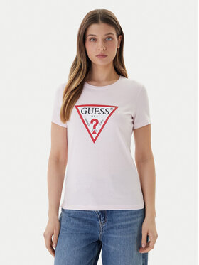 Guess Guess T-Shirt W1YI1B I3Z14 Różowy Regular Fit