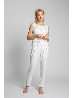 LaLupa  LaLupa Spodnie piżamowe LA025 Biały Comfortable Fit