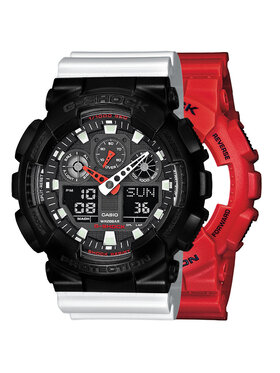 Casio Casio Zegarek SET GA-100B-4AER + BEZEL 10523429 + PASEK 10347710 Biały
