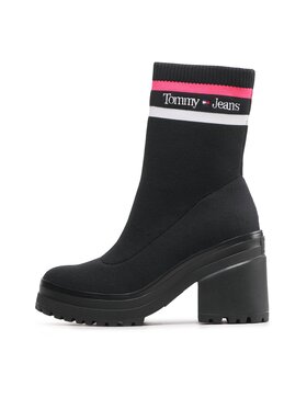 Tommy Jeans Škornji Knitted Boot EN0EN02061 Črna