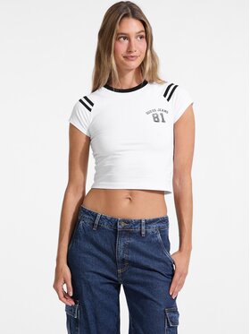 Guess Jeans Guess Jeans T-Shirt 175483 Bílá Classic Fit