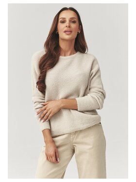 Makadamia Makadamia Sweter C40 Beżowy Loose Fit