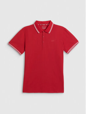 4F 4F Polo STREFA KIBICA Czerwony Regular Fit