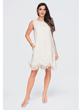 Ombre Ombre Sukienka wieczorowa LA-OM-DLR433 Beżowy Loose Fit
