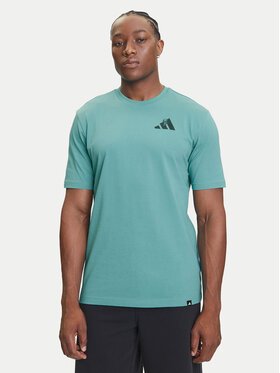 adidas adidas Tricou Yay Sports Verbiage Graphic JY1830 Turcoaz Regular Fit