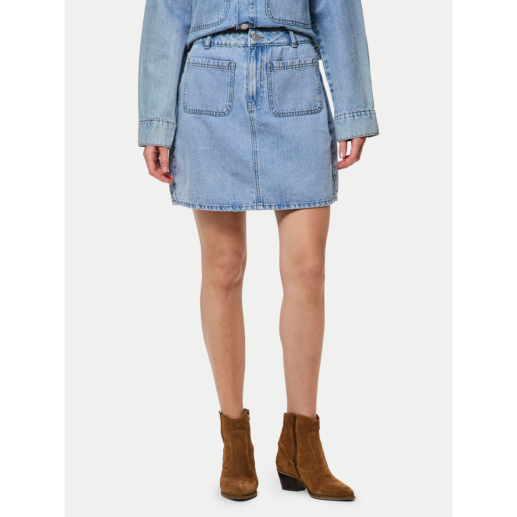 Pieces Spódnica jeansowa Sky 17155880 Niebieski Regular Fit