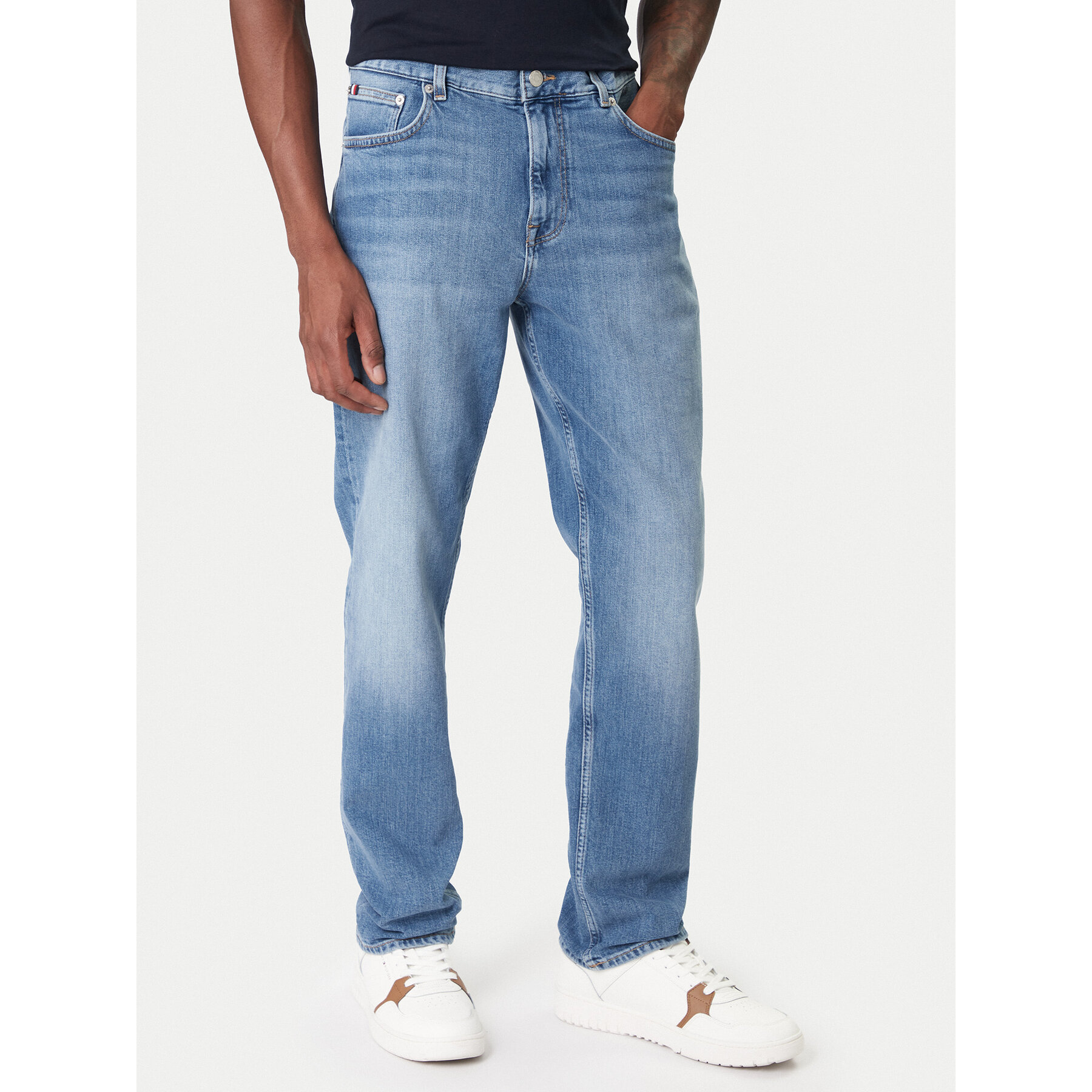 Tommy Hilfiger Jeansy Denton MW0MW41886 Niebieski Straight Fit