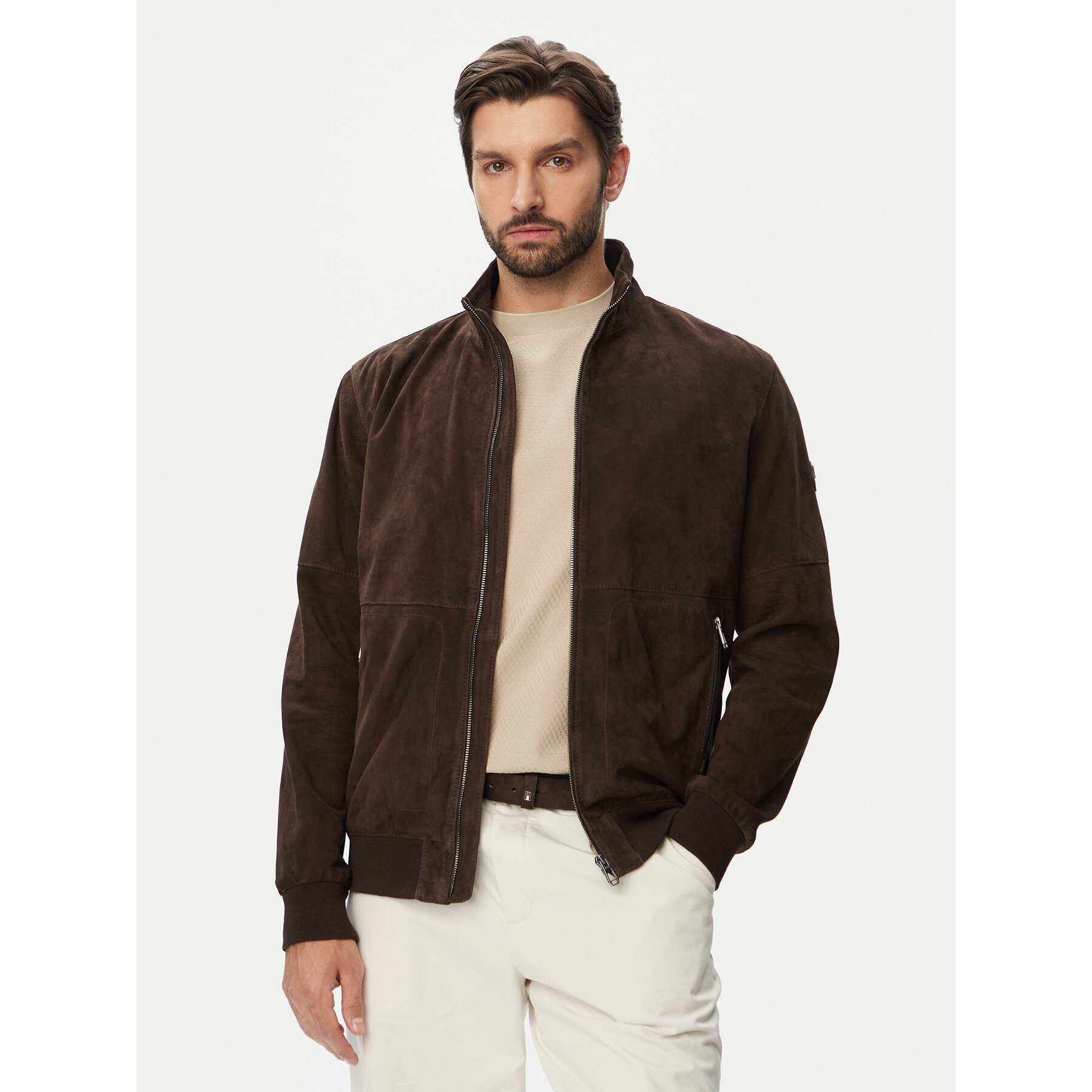 JOOP! Kurtka skórzana 1500158 80100853 Brązowy Regular Fit