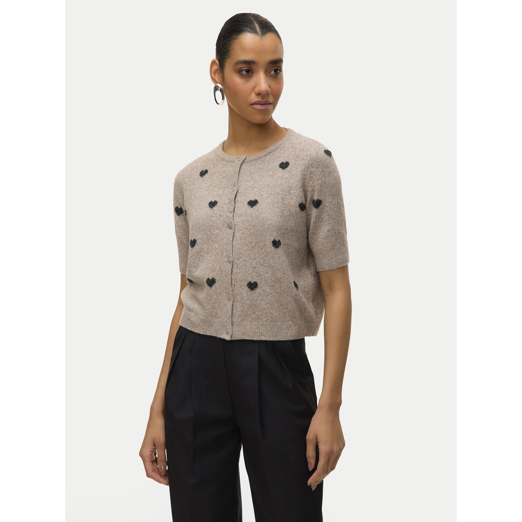 Vero Moda Kardigan Doffy 10330795 Beżowy Regular Fit