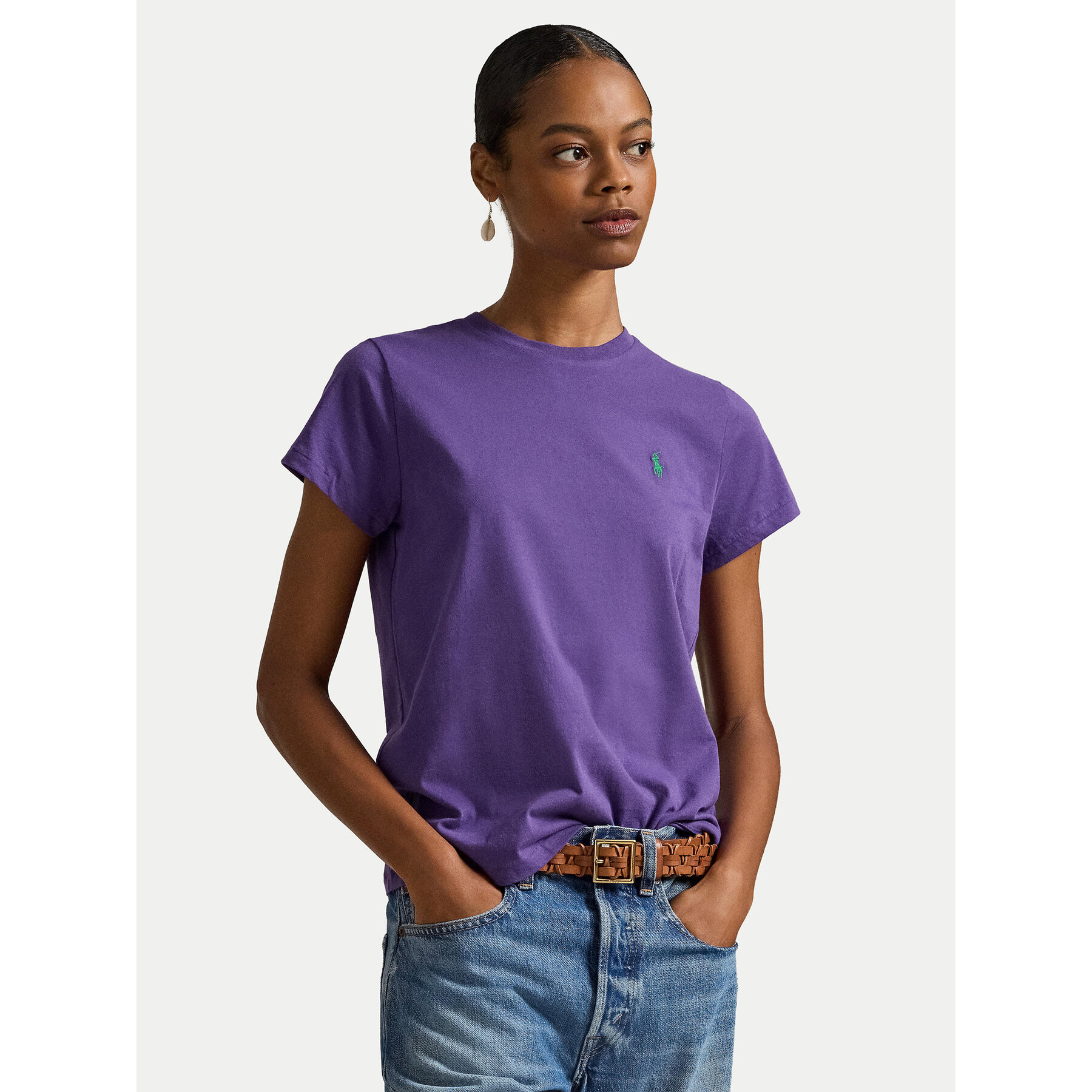 Polo Ralph Lauren T-Shirt 211B14605002 Fioletowy Classic Fit