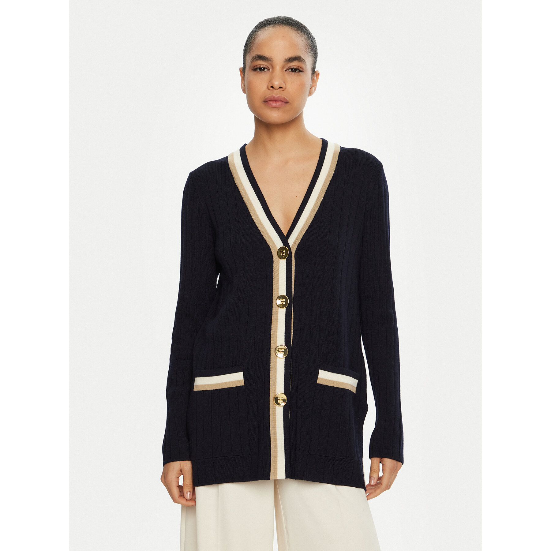 Luisa Spagnoli Kardigan Magistro 58593 Granatowy Regular Fit