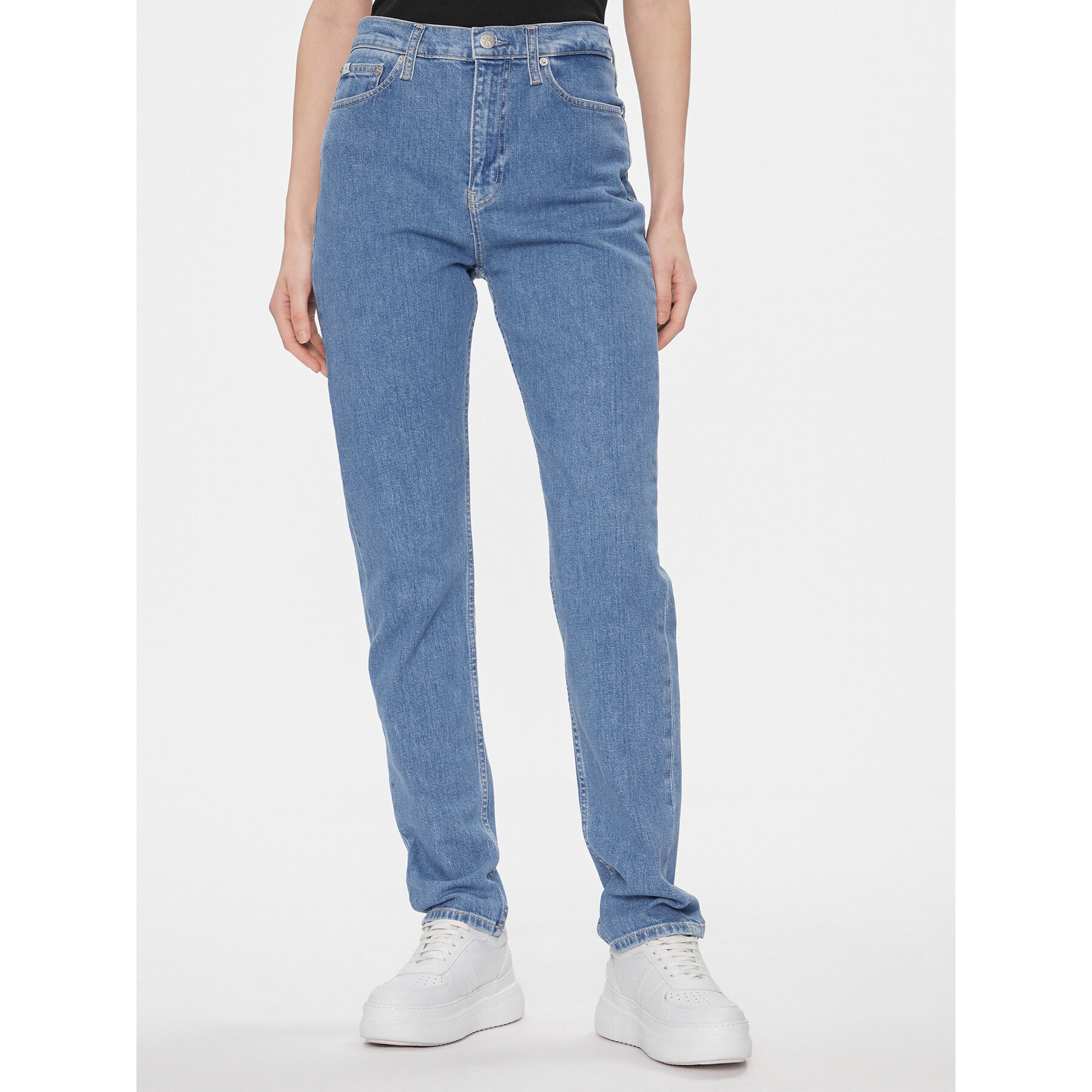 Calvin Klein Jeans Jeansy Authentic Slim Straight J20J222749 Niebieski Straight Leg