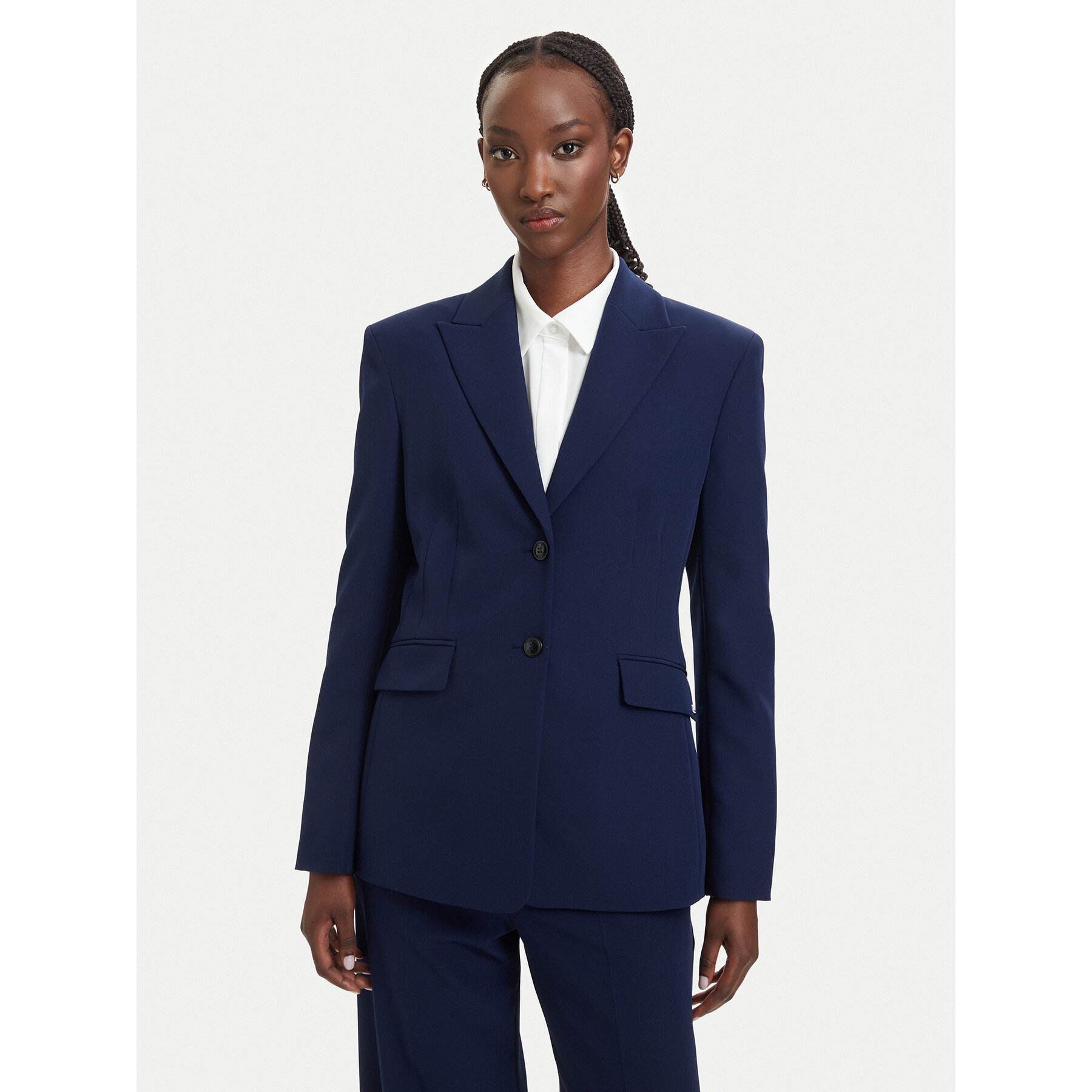 HUGO Marynarka Asmalla-1 50533901 Granatowy Slim Fit
