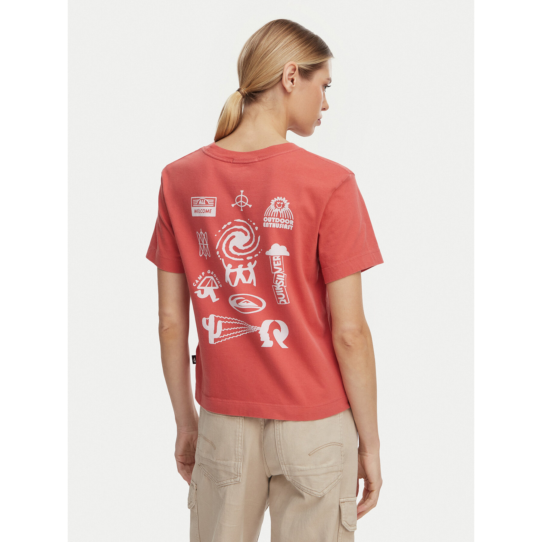 Quiksilver T-Shirt Standard EQWZT03197 Bordowy Regular Fit