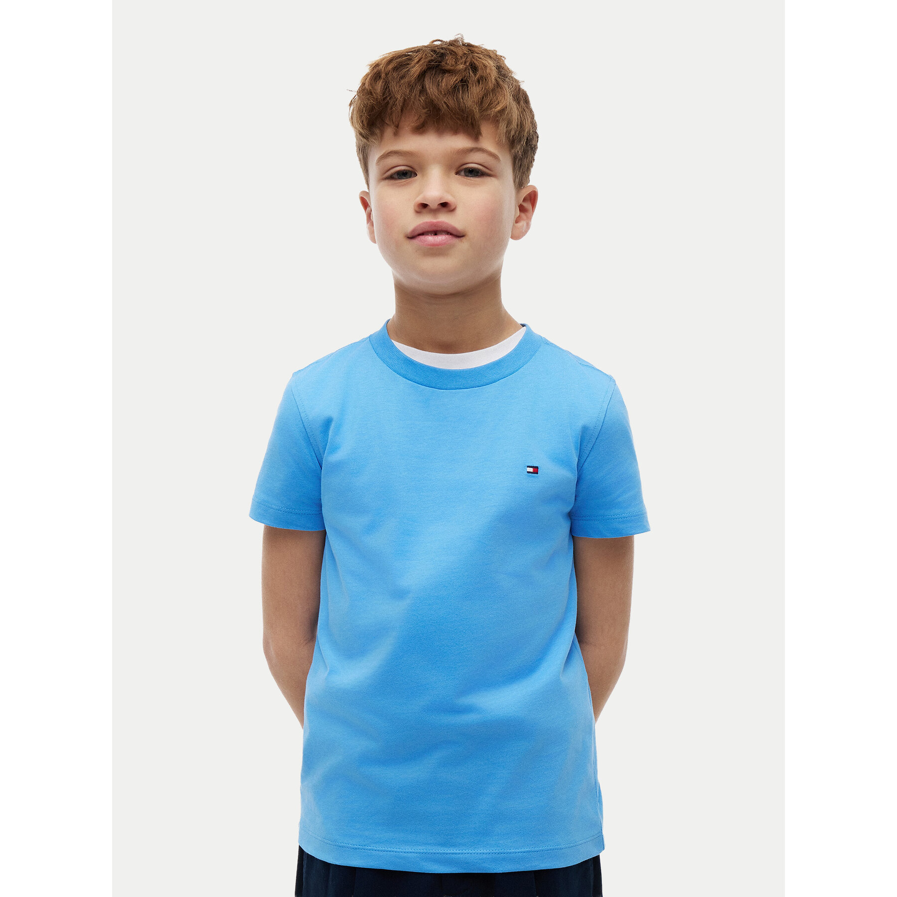 Tommy Hilfiger T-Shirt Essential KB0KB06879 M Niebieski jasny Regular Fit
