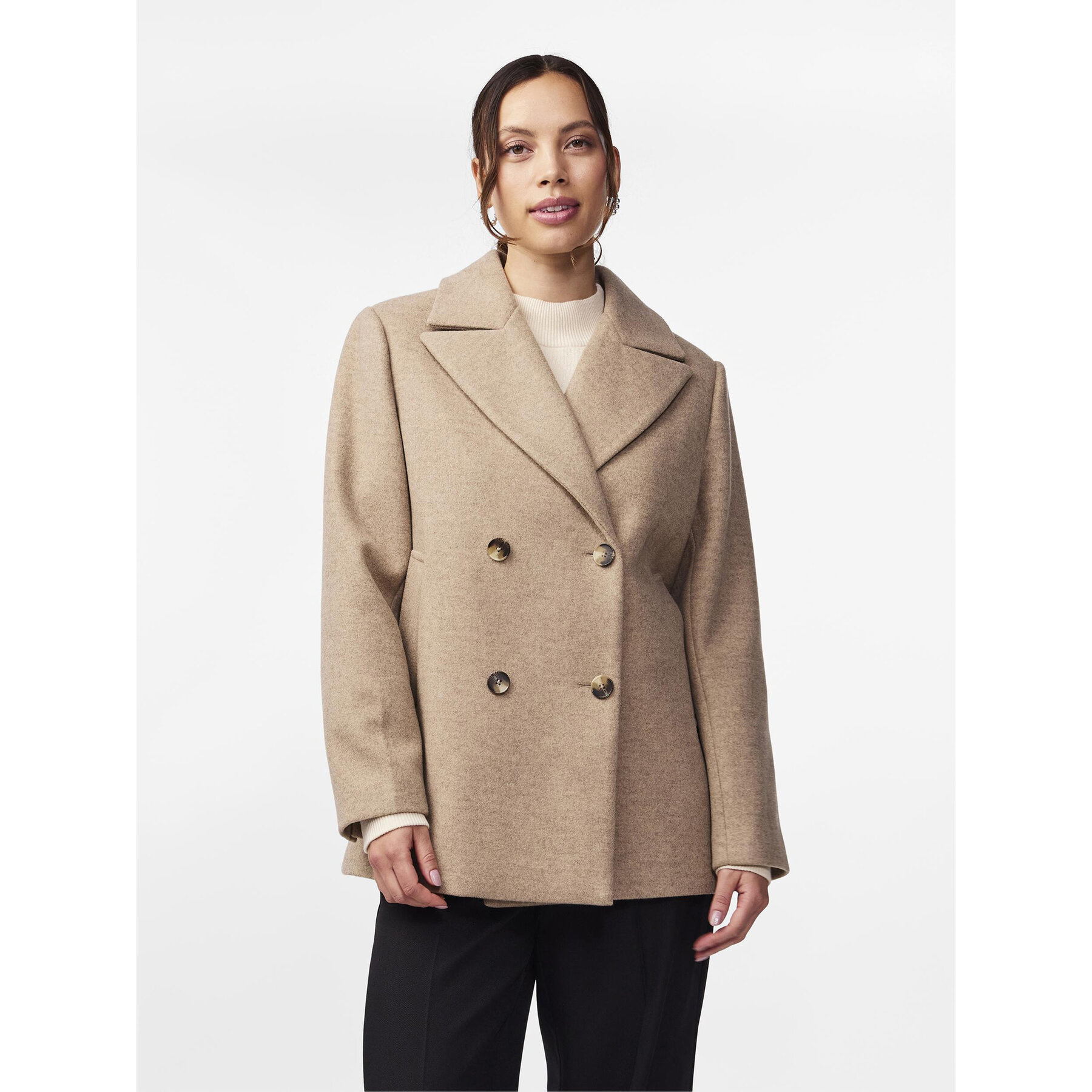 YAS Płaszcz przejściowy Ignite 26032855 Beżowy Regular Fit
